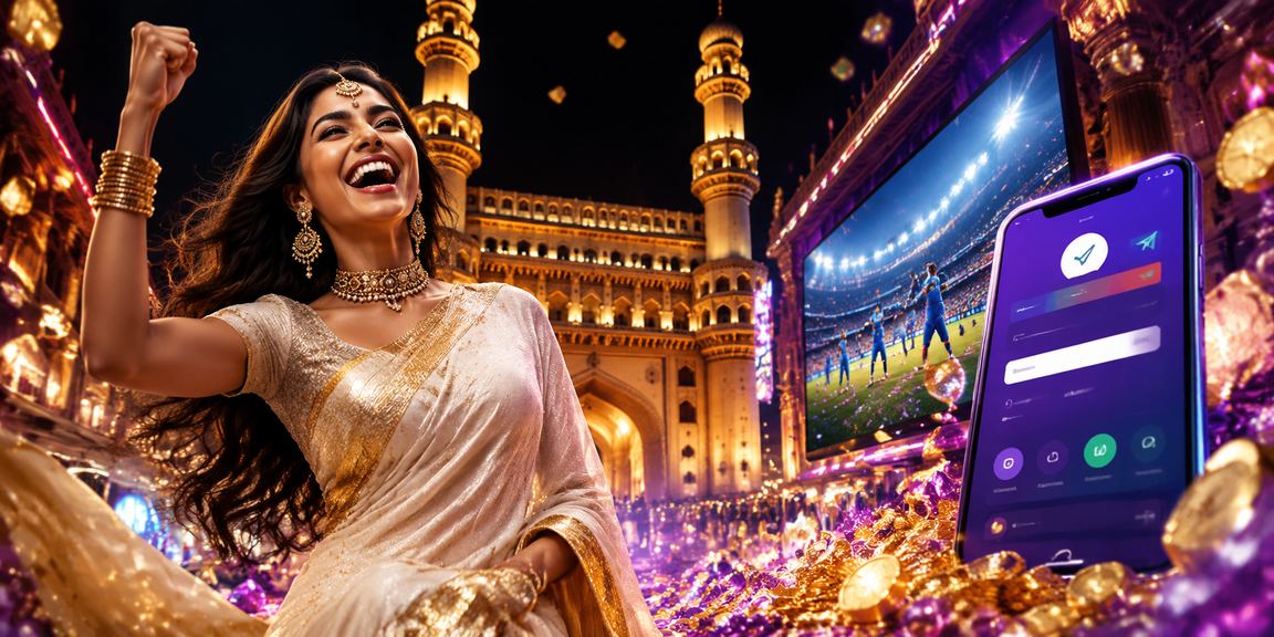Mobile lottery payment in Hyderabad near Charminar, vibrant local scene